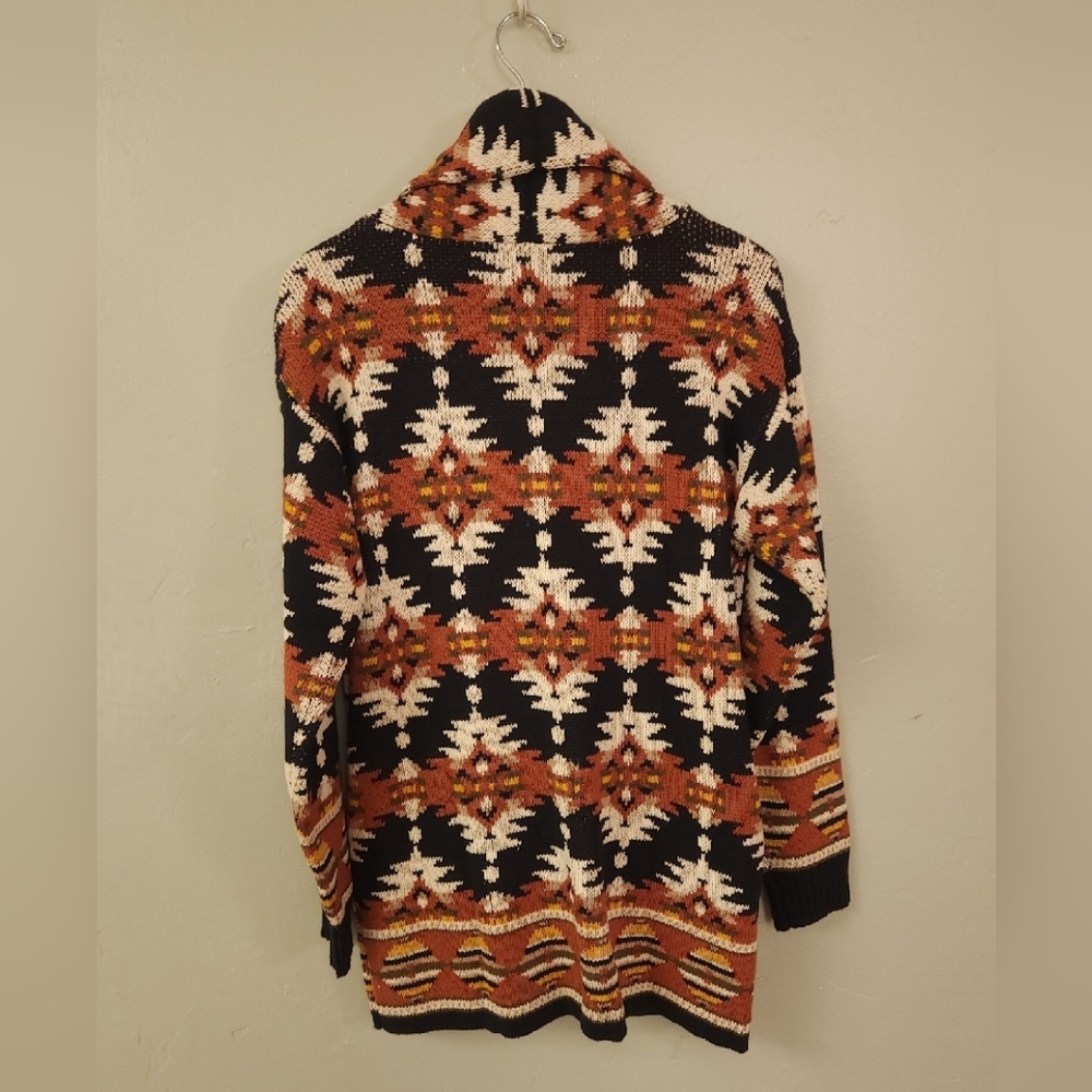 Lucky Brand Aztec Open Front Knit Cardigan Sweater - Picture 6 of 16